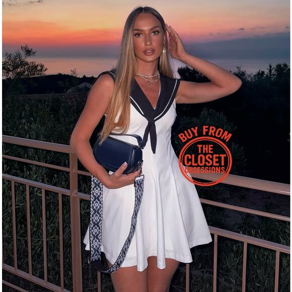 ZARA BLOGGER FAVE!!! Short Dress with Contrast Collar NWT - Picture 12 of 16